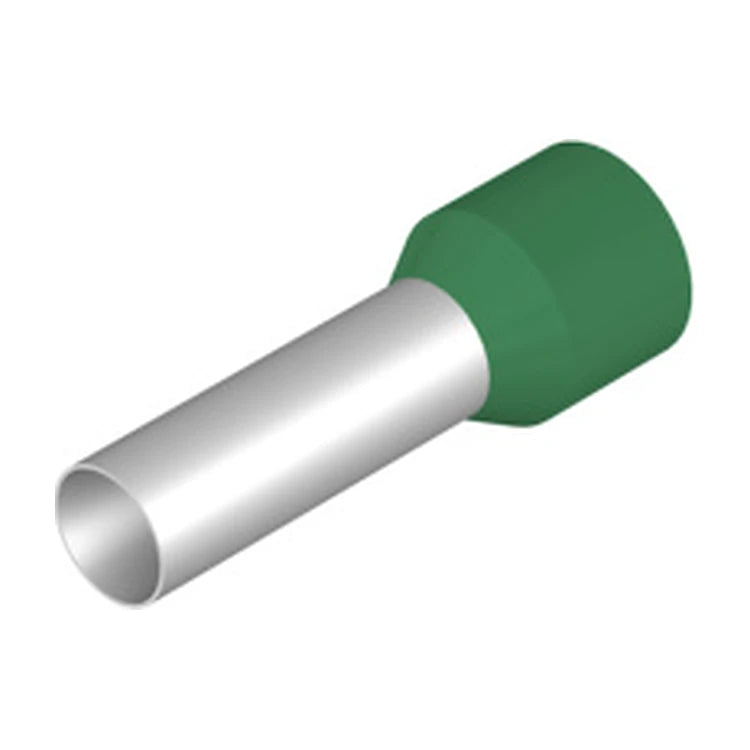 Weidmüller H16,0/28 GN insulated wire end ferrule, 16 mm², on white background.