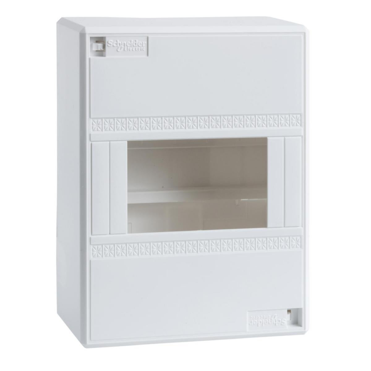 Schneider Electric Opale Mini 4-Module Distribution Enclosure IP30 - 13394 on white background.