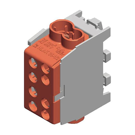 Pollmann HLAK 25-1/2 M2 main-line branch terminal, brown, on white background.