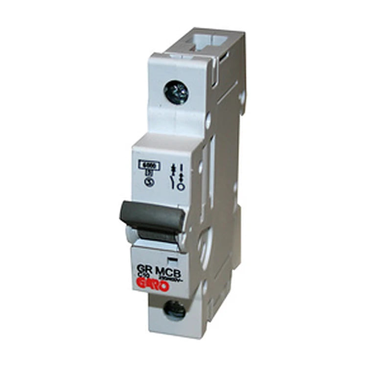 GARO MCB GR C116 miniature circuit breaker, 1-pole 16 A type C, on white background.