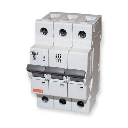 GARO MCB GR Miniature Circuit Breaker 3-Pole 40A Type C 6kA (2142291), on white background.
