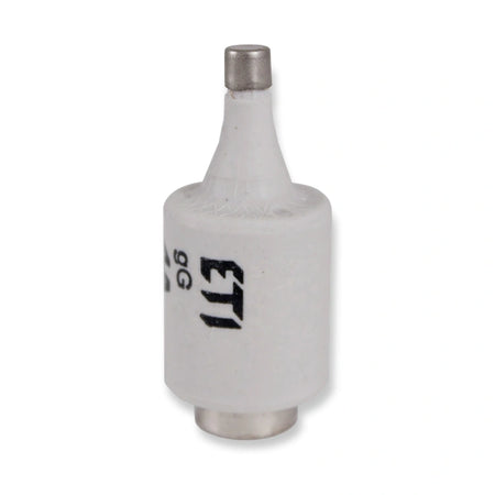 ETI D II gG Diazed fuse link 2312407, 25A 500V E27, side view on white background.
