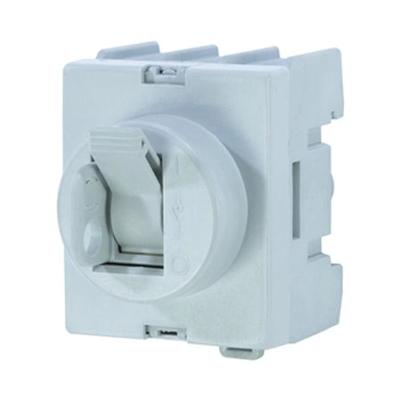 GARO KUE 340 3-pole 40 A main switch for DIN rail, grey, on white background.