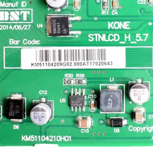 Kone STNLCD_H_5.7 Våningsvisare KM51104209G02/KM51104210H01 Blå OEM