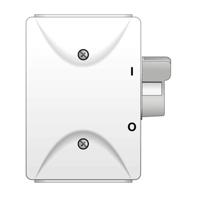 Norwesco SA 216 DV safety switch, 2-pole 16 A, IP54, on white background.