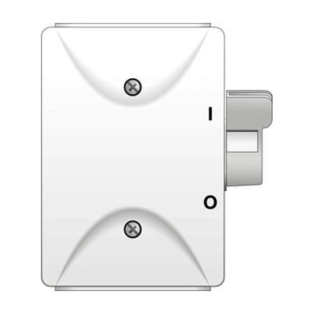 Norwesco SA 216 DV safety switch, 2-pole 16 A, IP54, on white background.