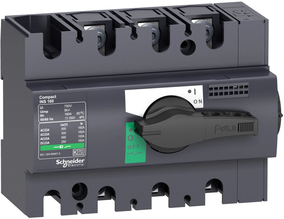 Schneider Electric Compact INTERPACT INS160, 3-Pole Switch 160A