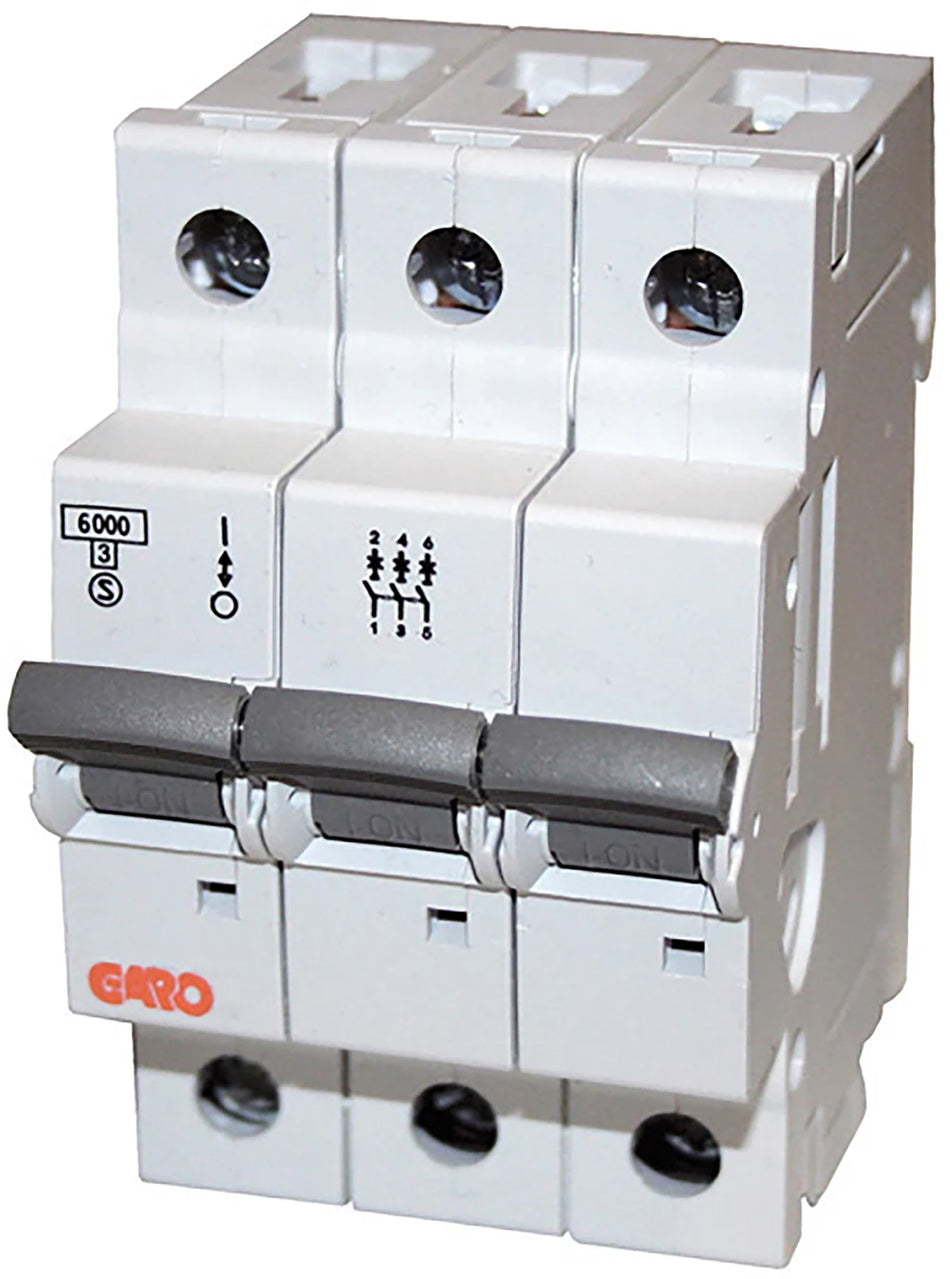 GARO MCB GR C363 Miniature Circuit Breaker 3-Pole 63 A Type C, Used