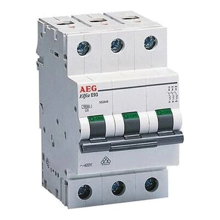 AEG Elfa E93S 3-pole miniature circuit breaker C40 (553095), representative image, on white background.
