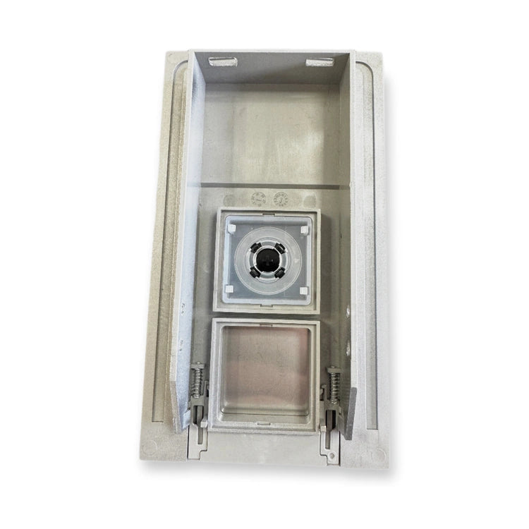 LOP Panel GS300 PG-1WWB (UP) 59326497, open enclosure with central circular connector and lower empty compartment, on white background.