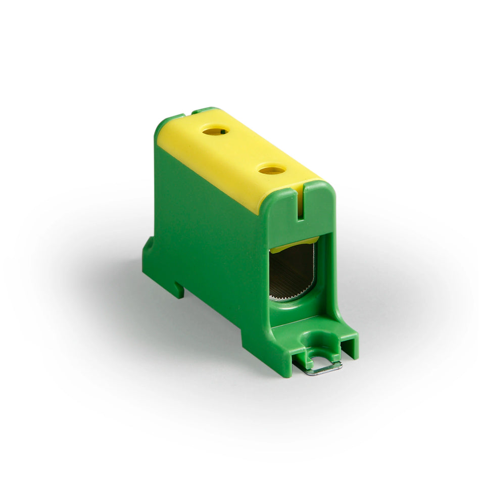 Ensto Clampo Pro KE62.3 Terminal Block, Yellow/Green (Earth), 1-pole, Al/Cu 16-95mm²
