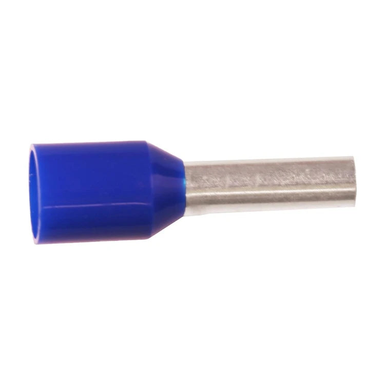 Elpress A2,5-12ET pre-insulated end terminal, 2.5 mm², blue, on white background.