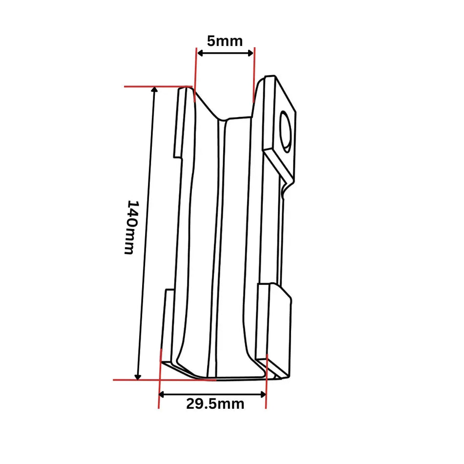 GE std Styrskofoder vikbart hårt 140x29.5x30 5mm