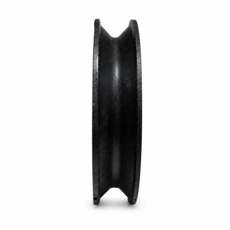 Thyssen S8-compatible V-profile hanger roller, 70/60 × 17 mm, with a black single-groove wheel, SKU 7340233138143, shown in side profile.