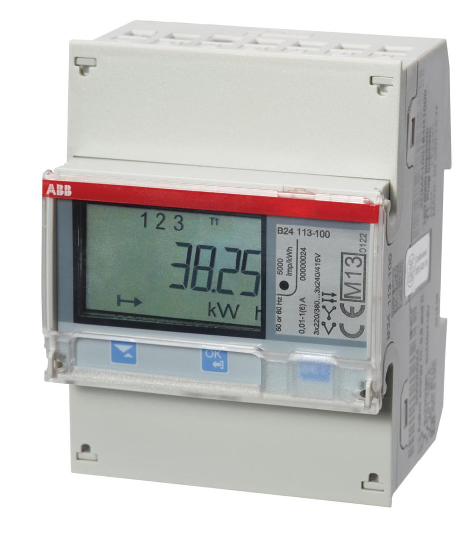 ABB B24 113-100 Energy Meter, 3-Phase CT 5A, M-Bus, MID, 2CMA100179R1000