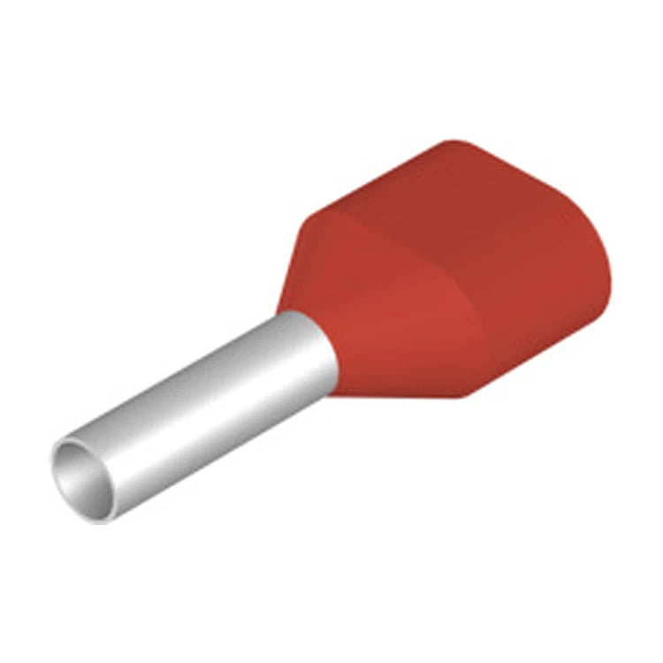 Weidmüller H1,5/16 ZH R SV twin wire end ferrule, 2 × 1.5 mm², on white background.