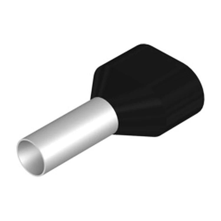 Weidmüller H6,0/23 ZH SW SV twin wire end ferrule, 2 × 6 mm², on white background.