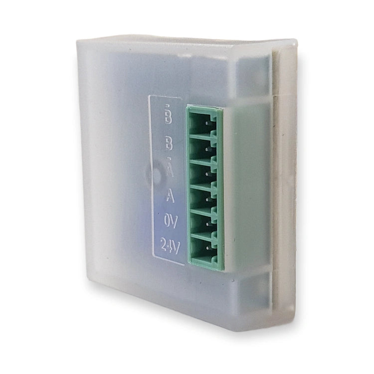 Orona speed governor encoder, 150 pulse, terminal side with 0V, 24V, A and B terminals, on white background.