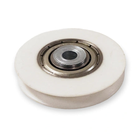 Schindler V30 300P compatible sync roller 45x8 mm with 6001 bearing, top view on white background.