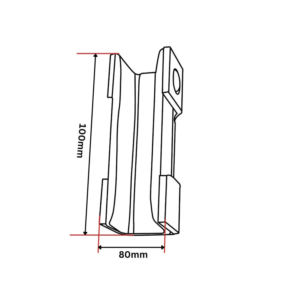 Aluminium HSMK Guide Shoehus DE51805078 100mm