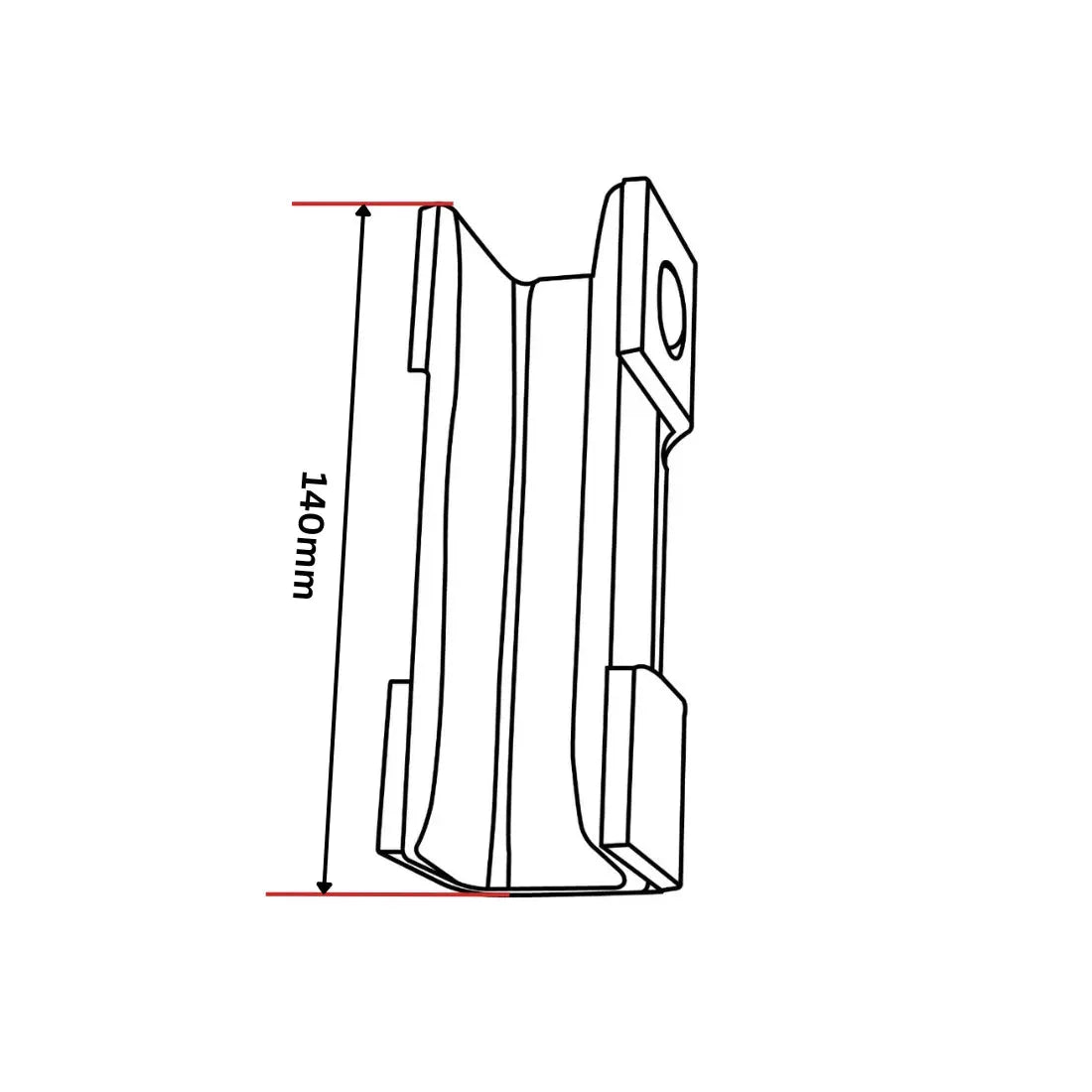 Aluminium HSM HSM 140 Styrskohus korg rakt KM51377225 140mm