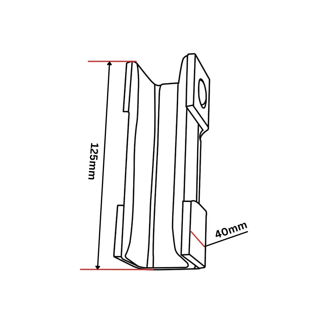 Automatsmörjn för T-gejd låg 45x125x125mm KM51724334 9mm