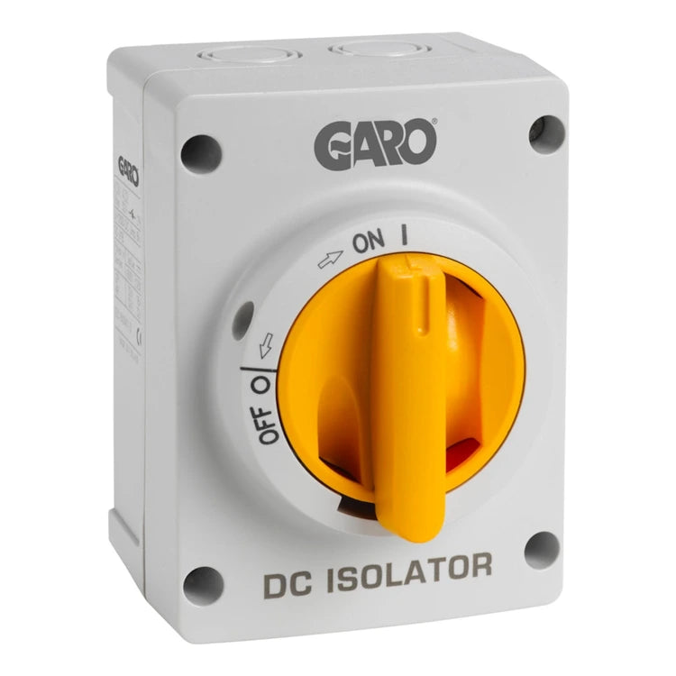 GARO solar DC safety switch-disconnector 4P 16A, E3134037, on white background.