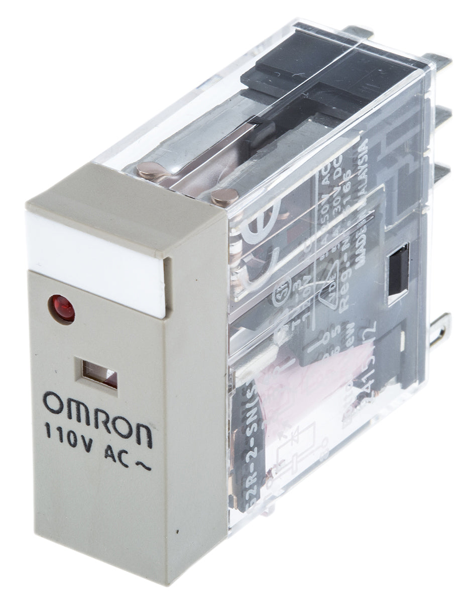 Omron-rele DPDT 110V AC 5A pistokeliitäntä G2R-2-SN AC110(S)