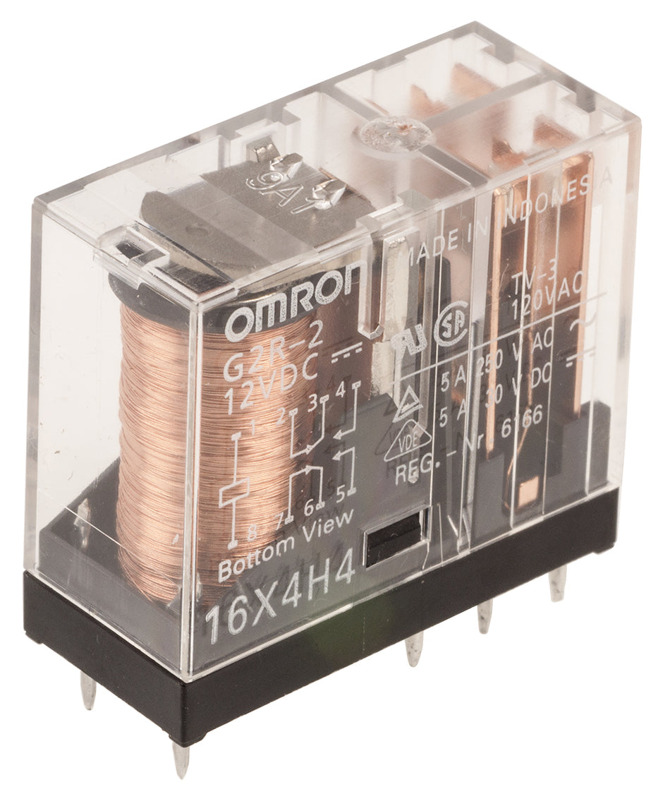 Omron Relais 12V DC DPDT PCB Montage G2R-2 DC12