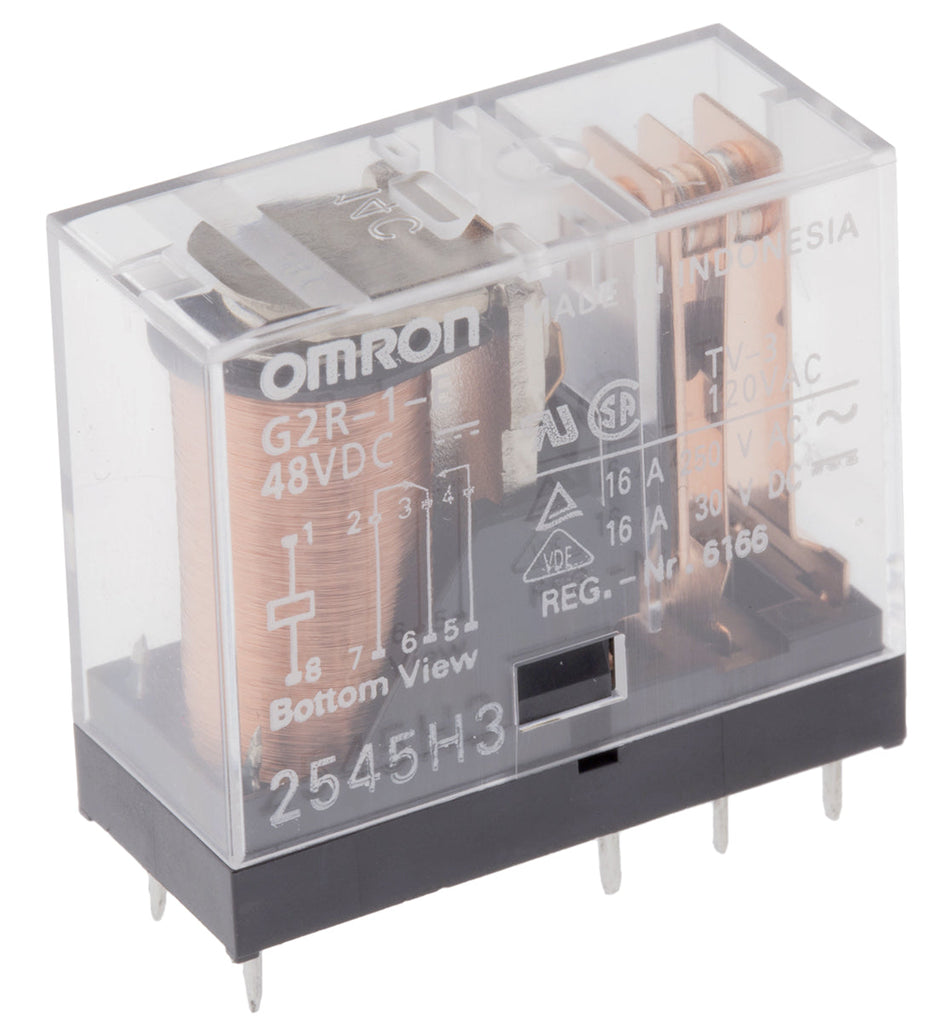 Relais Omron 48 V CC SPDT 16 A, montage sur circuit imprimé G2R-1-E DC48