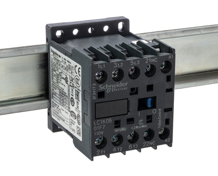 Schneider Contactor 110V AC Coil, 6A, 3P, 3kW, TeSys K LC1K0601F7