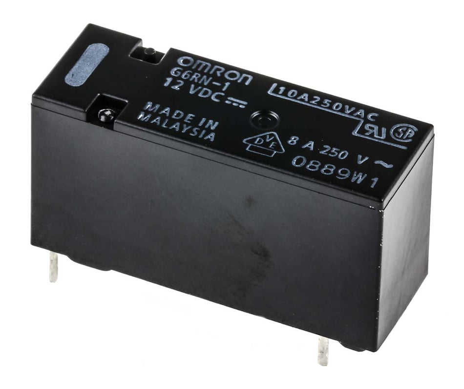 Omron-rele 12V DC SPDT 8A piirilevylle kiinnitettävä G6RN-1 DC12