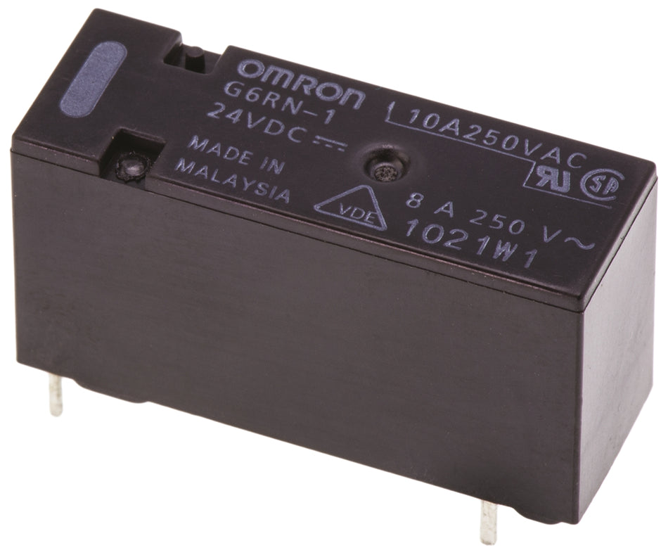 Omron-rele SPDT 8A 24V DC piirilevylle asennettava G6RN-1 DC24