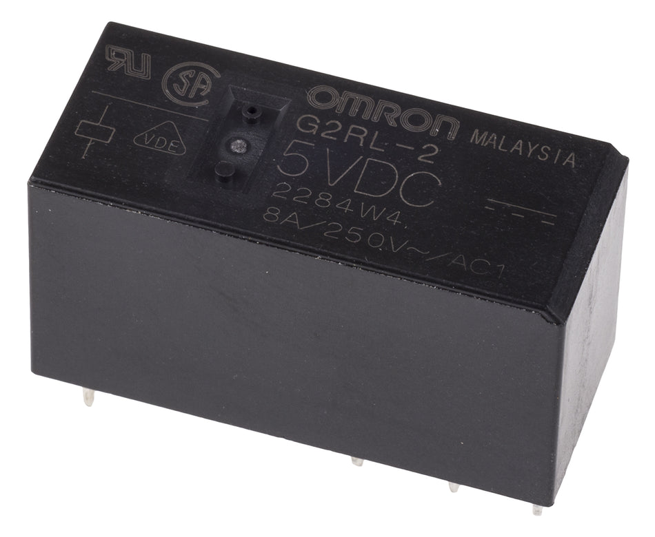 Relè Omron 5 V CC DPDT 8 A montaggio su PCB G2RL-2 DC5