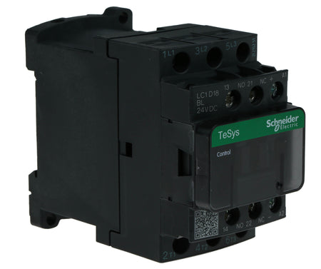 Schneider Contactor 24V DC Coil 18A 3-Pole TeSys D LC1D18BL