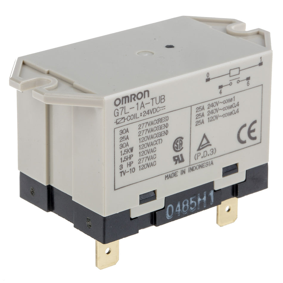Przekaźnik Omron 24V DC SPST 30A montaż kołnierzowy G7L-1A-TUB 24DC