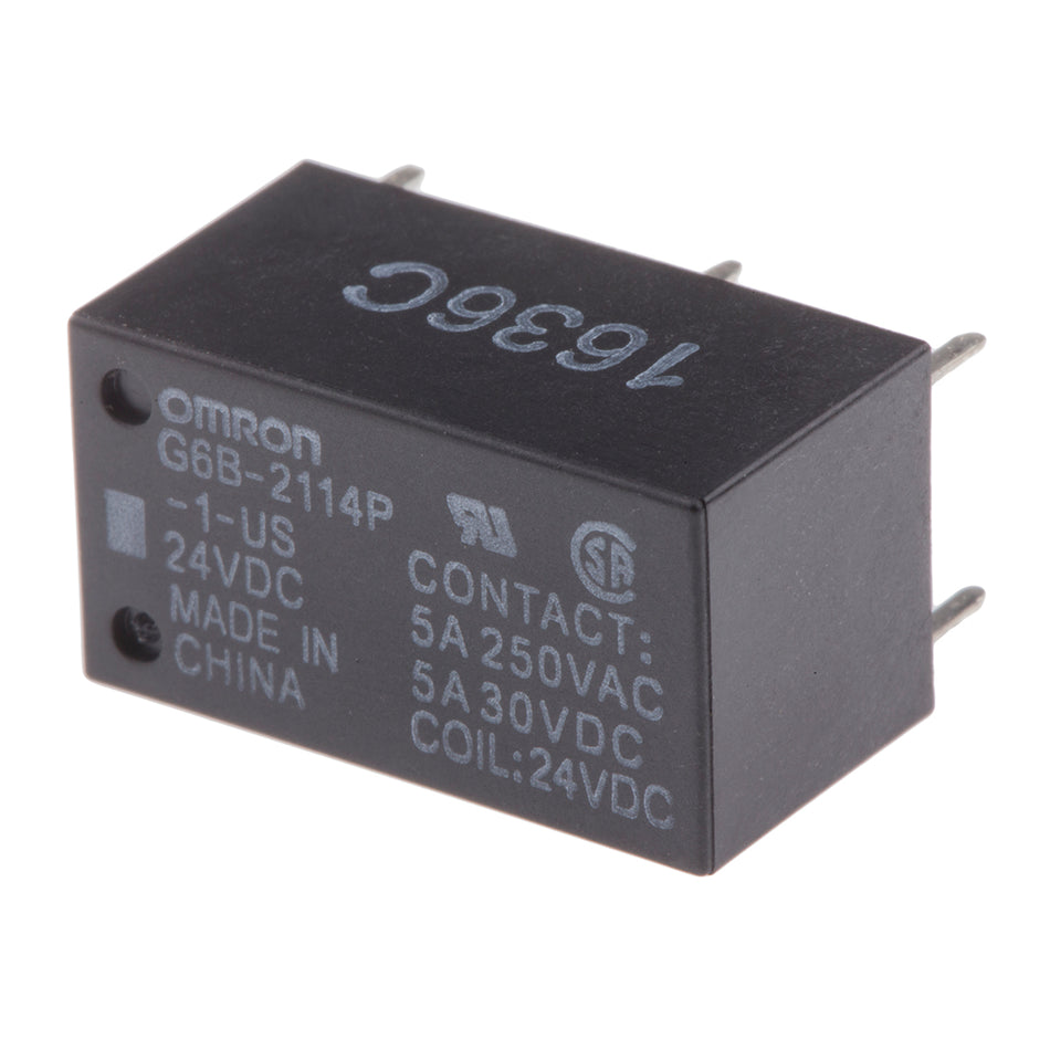Relè Omron 24 V CC SPST-NC/SPST-NO 5 A montaggio su PCB G6B-2114P-1-US DC24
