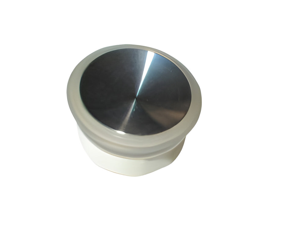 Otis MCS220/310 Button Blue LED Brushed Steel FAA25090AD313 on white background.