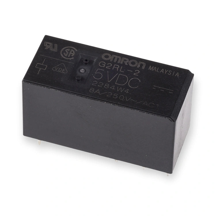 Omron Relay 5V DC DPDT 8A PCB Mount G2RL-2 DC5 (G2RL-2-DC5), on white background.
