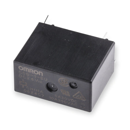 Omron Relay SPDT 24V DC 10A PCB Mount G5Q-1-EU DC24 (G5Q-1-EU-DC24), on white background.