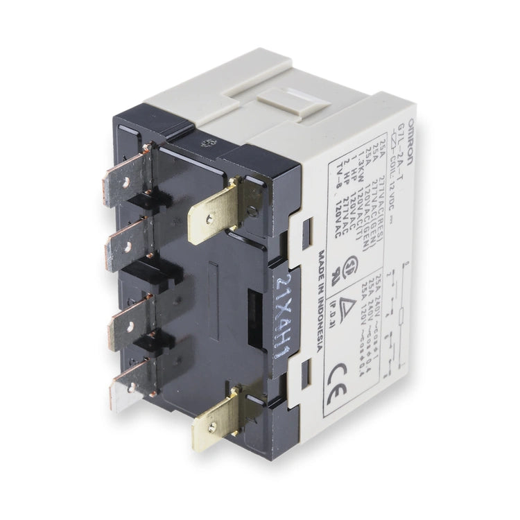 Omron Relay 12V DC DPST 25A Panel Mount G7L-2A-T (G7L-2A-T-DC12), on white background.