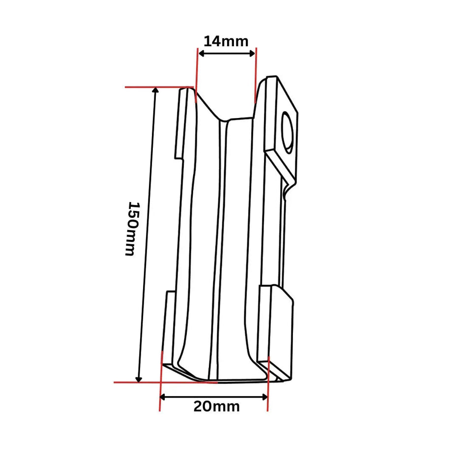 Inserto per pattini guida ITL 150x24x32 14mm