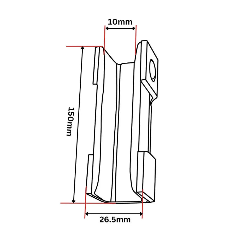 Insert Guide Shoe Folding 100x26.5x30 KM50030651 10mm