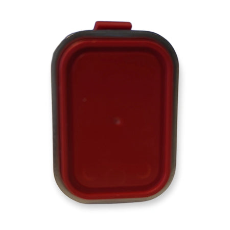 LiftLogic KK35 red stop button seen from above, plain red face, on white background.