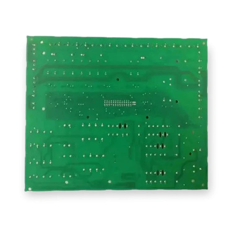 Kone LCEADOE Board KM50006052G02, top view of green circuit board with solder pads and traces, on white background.