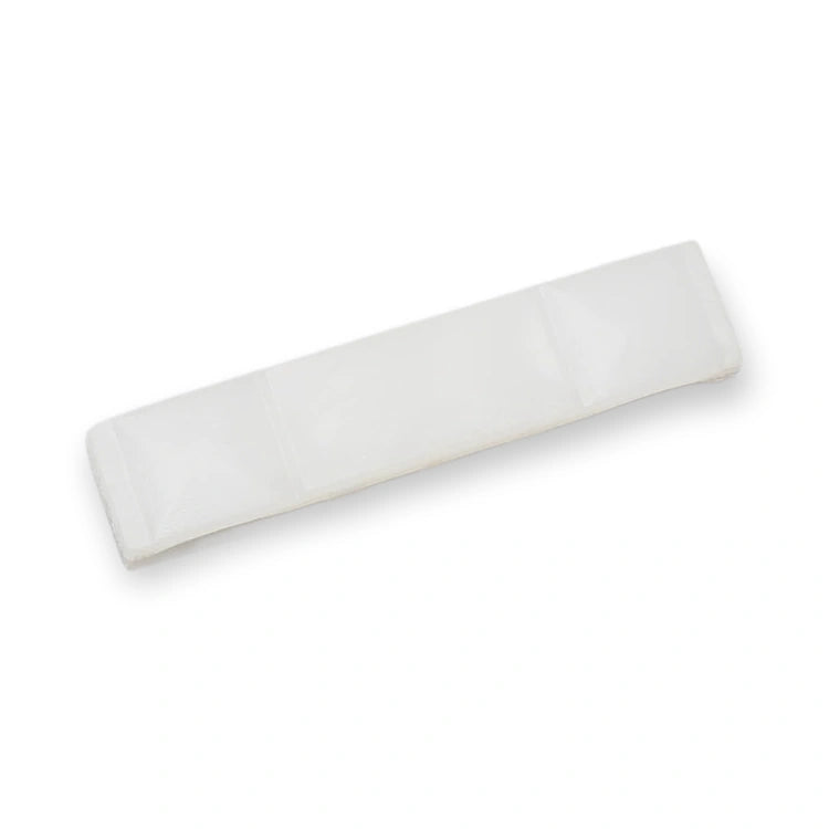 KONE Lower Door Guide ADC/ADL/ADZ/AMD (KM51160137), top-down view of a white segmented rectangular panel, on white background.