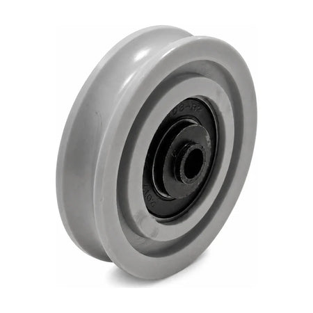 KONE KM60076G01 ADM/ADR-compatible hanger roller 70/60 × 15 mm with 6203 bearing and open centre collar, SKU KM60076G01-3rd, shown in a front three-quarter studio view.