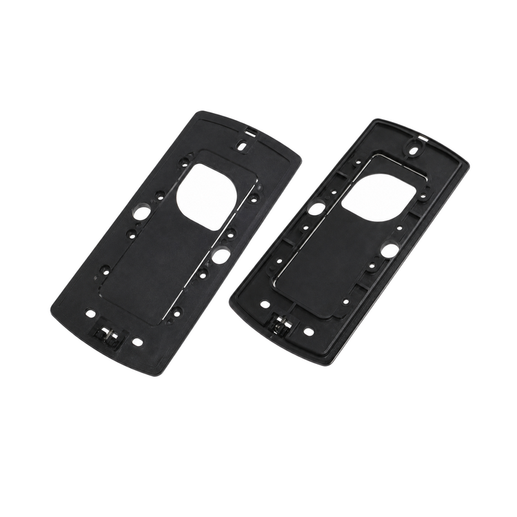Kone KM772800H02 black plastic LCS KSS backplate, front and rear views