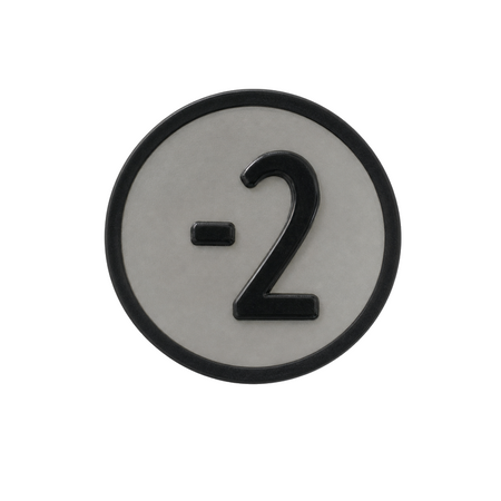 Kone KM801054G072 round gray elevator call button symbol marked minus two