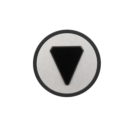 Kone KM801055G092 round gray tactile elevator button symbol with downward arrow